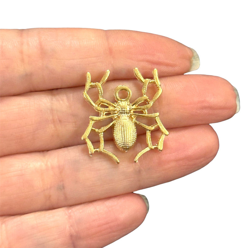 Matte Gold Plated Spider Charm