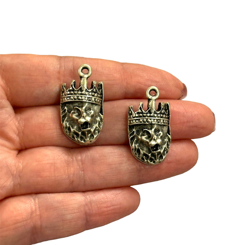 Charms antiques plaqués argent du Roi Lion, 2 pièces dans un paquet