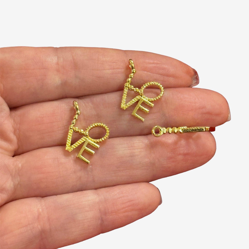 24Kt Gold Plated Love Charms, 2 pcs in a pack