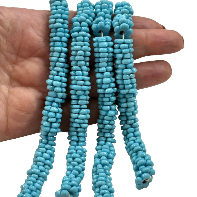 NEU, handgefertigte Blumenperlen aus Muranoglas mit großen Löchern, 50 Perlen