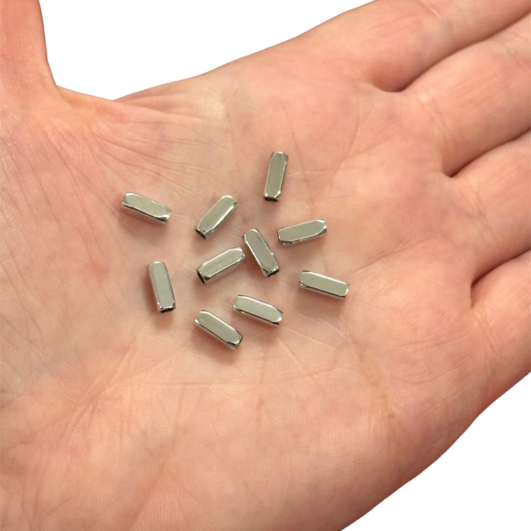 Rhodium Plated Brass Spacer Tubes, 8mm Rhodium Spacer Tube,10 pcs in a pack