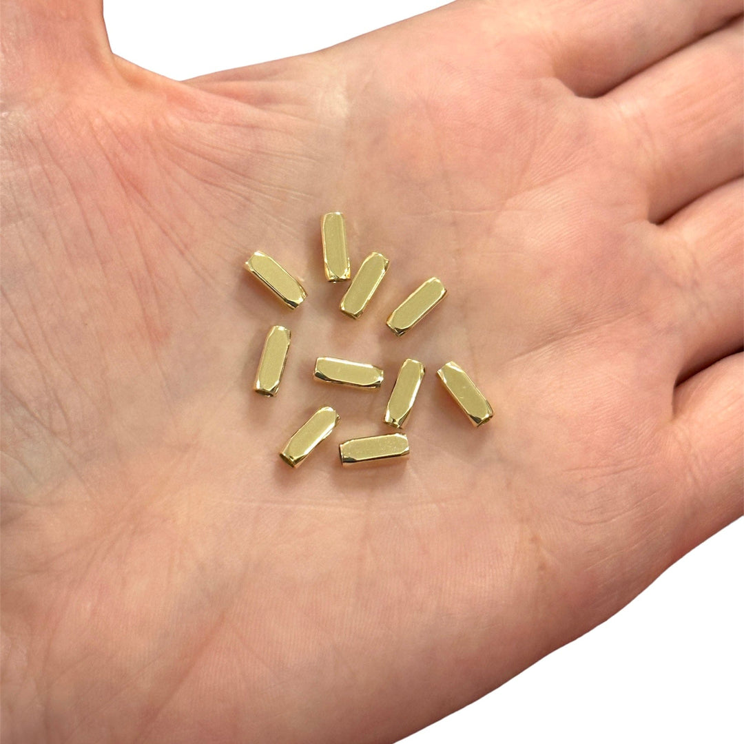 24Kt Gold Plated Brass Spacer Tubes, 8mm 24Kt Gold Spacer Tube,10 pcs in a pack