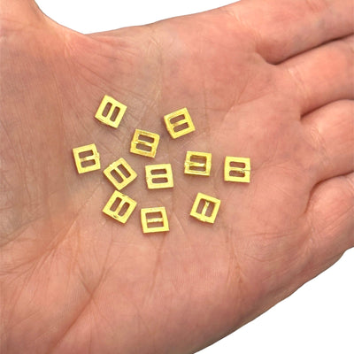 24 Karat mattvergoldete quadratische Spacer-Charms, 10 Stück in einer Packung
