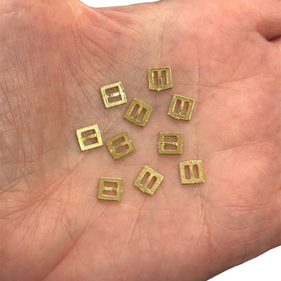 24 Karat vergoldete quadratische Spacer-Charms, 10 Stück in einer Packung