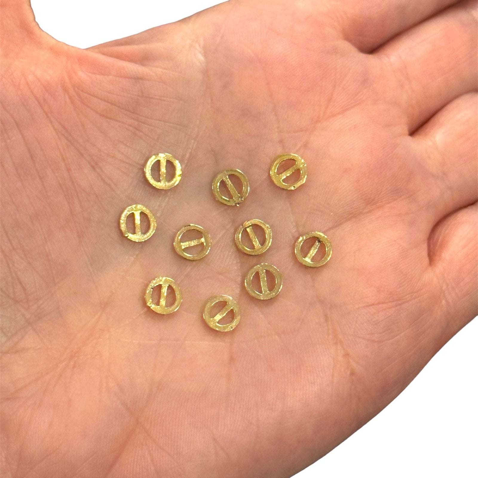 24Kt Gold Plated Flat Round Spacer Charms, 10 pcs in a pack