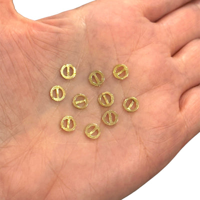 24Kt Gold Plated Flat Round Spacer Charms, 10 pcs in a pack