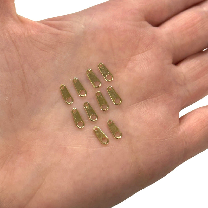 24Kt Gold Plated end Tags, Necklace end tags, chain connectors, 10 pcs in a pack