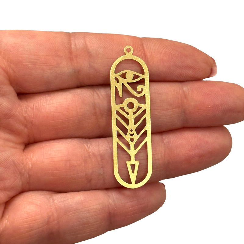 Raw Brass Egyptian Bar Charm,Laser Cut Egyptian Bar Charm