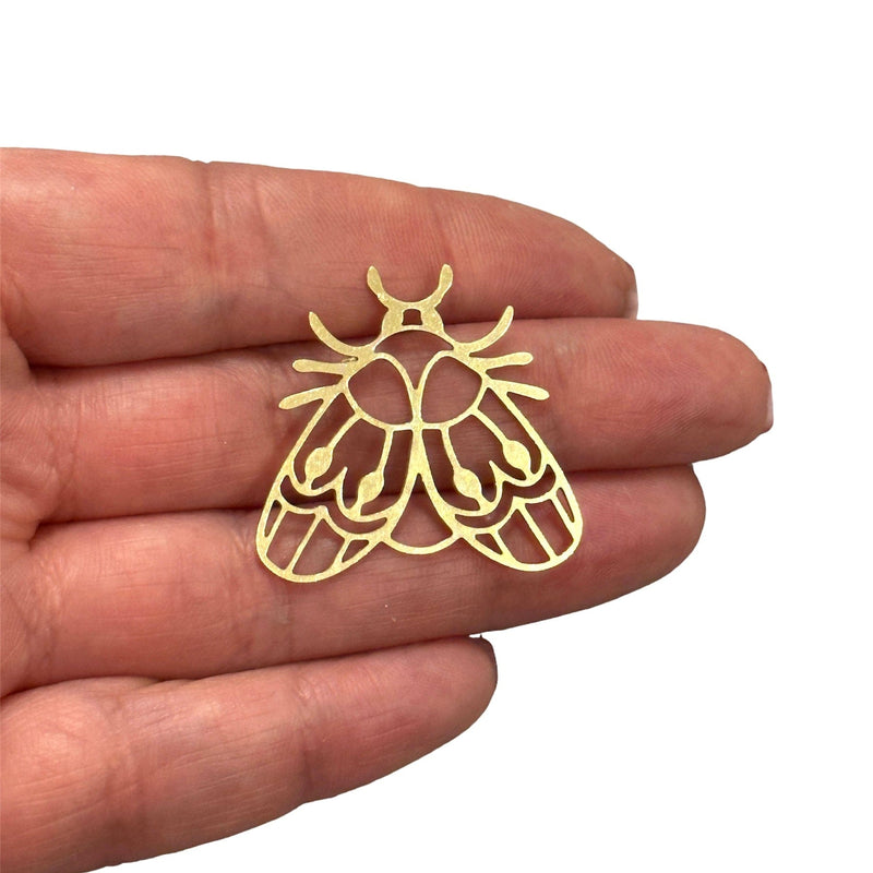 Charme d’amulette de mouche égyptienne en laiton brut, charme d’amulette de mouche égyptienne découpé au laser