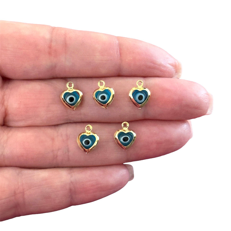 24Kt Plaqué Or 6mm Saphir Cubic Zirconia Charms, 5 pcs dans un pack