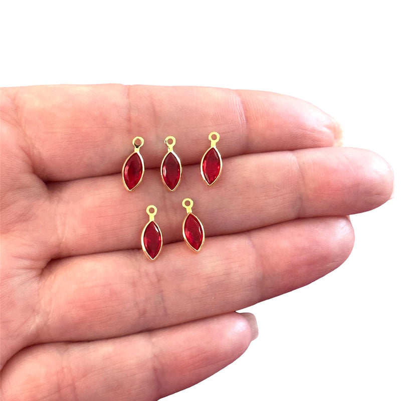 24Kt Plaqué Or 6mm Clear Cubic Zirconia Charms, 5 pcs dans un pack