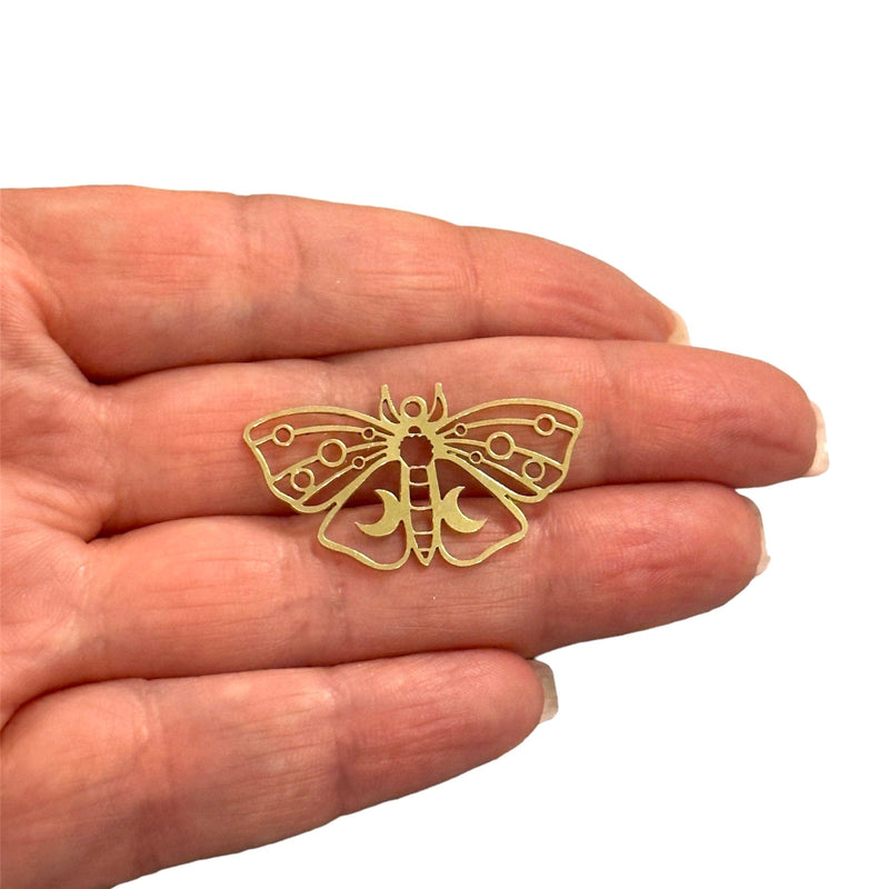 Raw Brass Butterfly Charm, Laser Cut Butterfly Charm