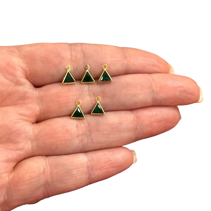 24 Karat vergoldete 6 mm klare Zirkonia-Charms, 5 Stück in einer Packung