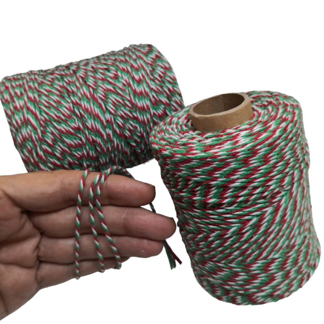 Bracelet Cord, Red&amp;White and Green Cotton Bracelet,Jewellery Making Cord