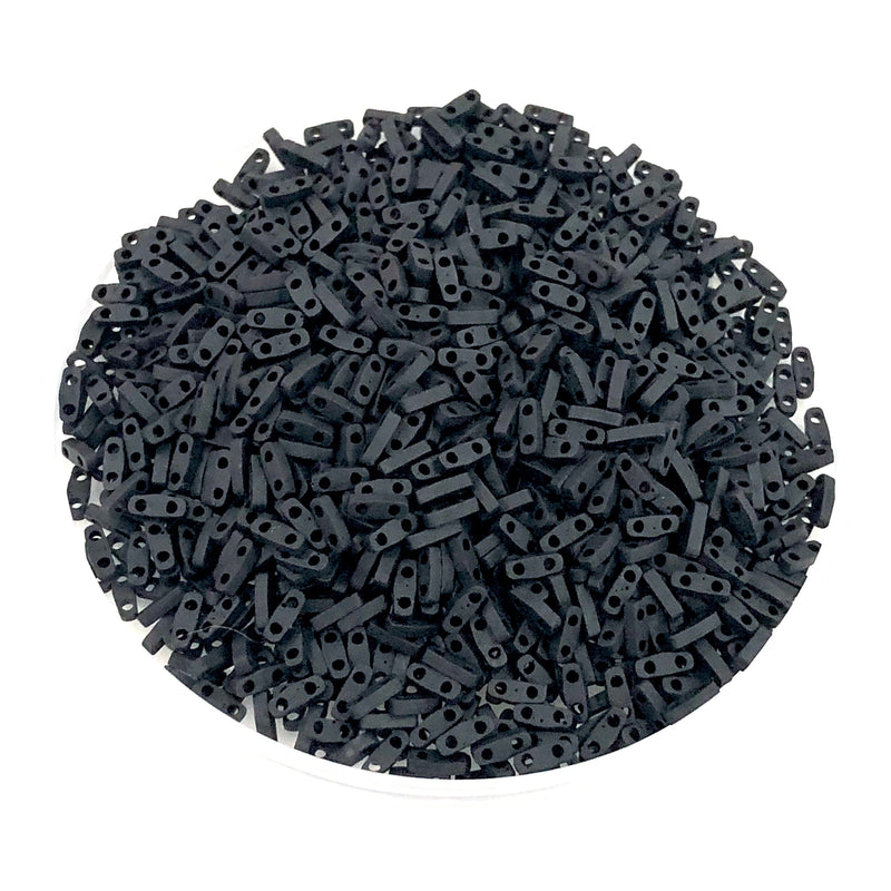 Miyuki Quarter Tila Beads 0401F Black Matted,