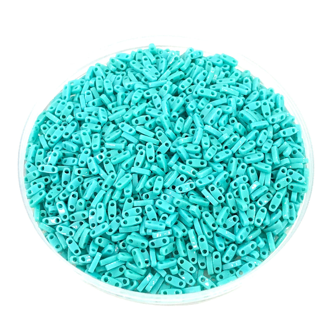 Miyuki Quarter Tila Beads 0412 Opaque Turquoise Green,