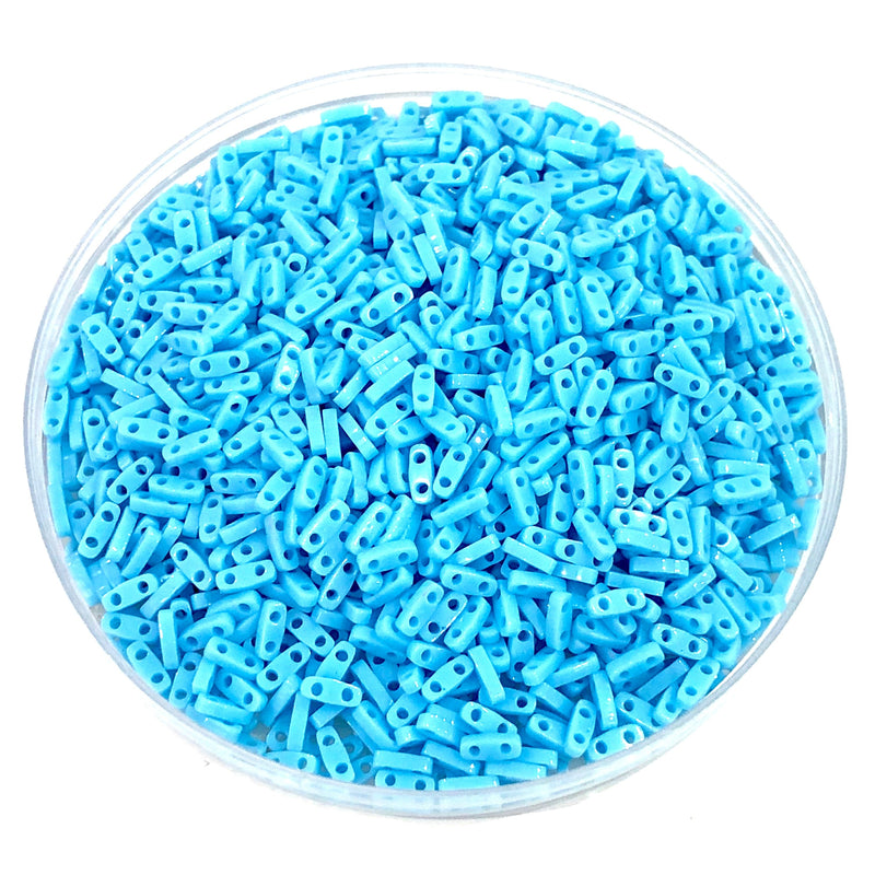 Miyuki Quarter Tila Beads 0413  Opaque Turquoise Blue,