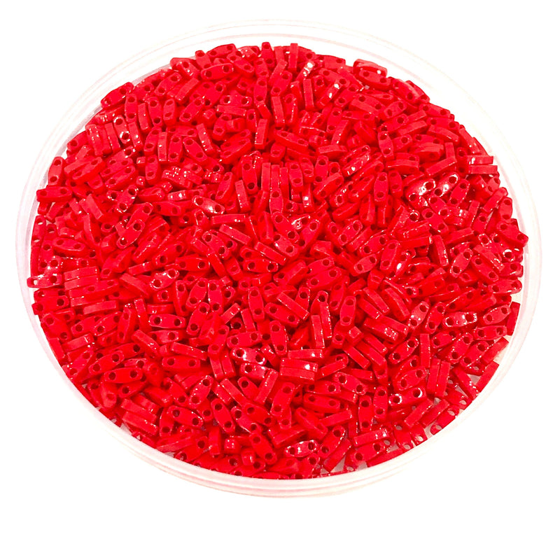 Miyuki Quarter Tila Beads 0408  Opaque Dark Red,
