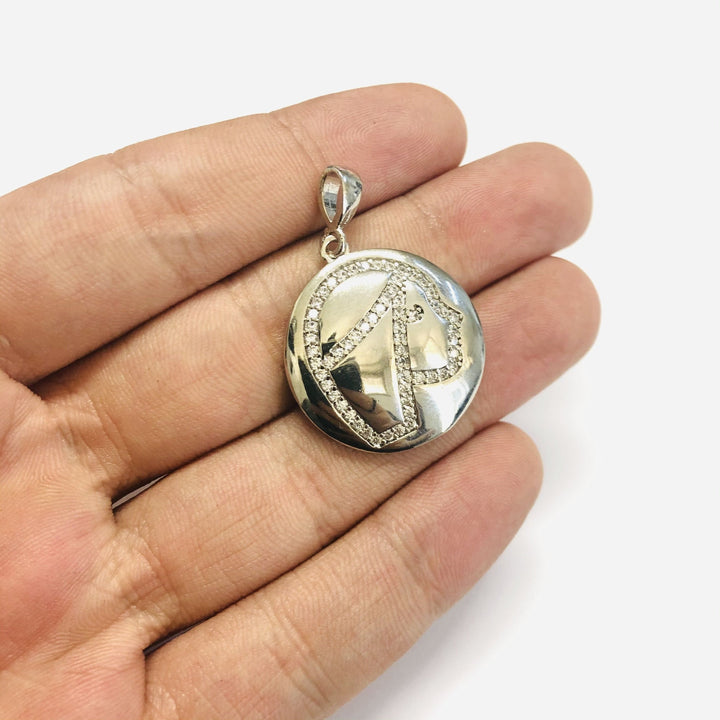 Rhodium Plated Brass Zodiac Horoscope Sign, Constellation Medallion Pendant, Celestial Astrology Charm for Necklace Jewelry Making