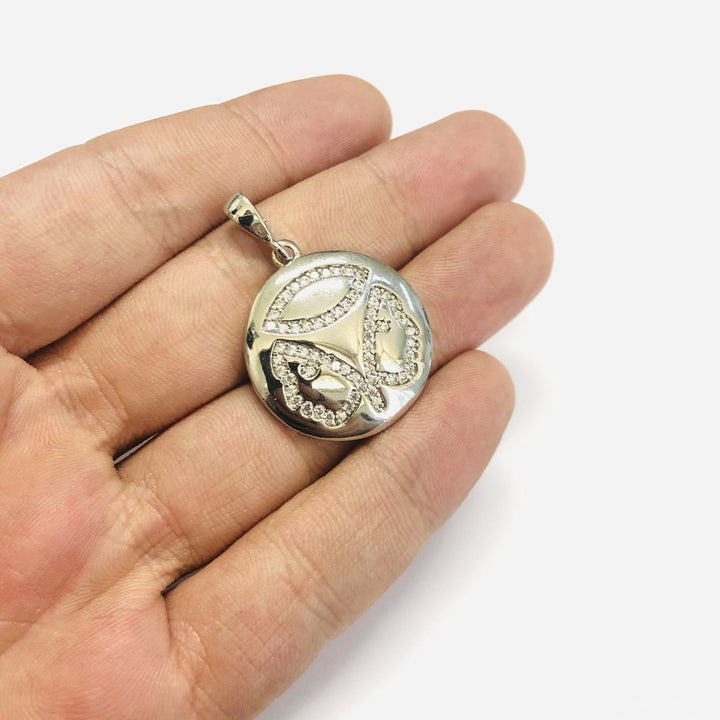 Rhodium Plated Brass Zodiac Horoscope Sign, Constellation Medallion Pendant, Celestial Astrology Charm for Necklace Jewelry Making