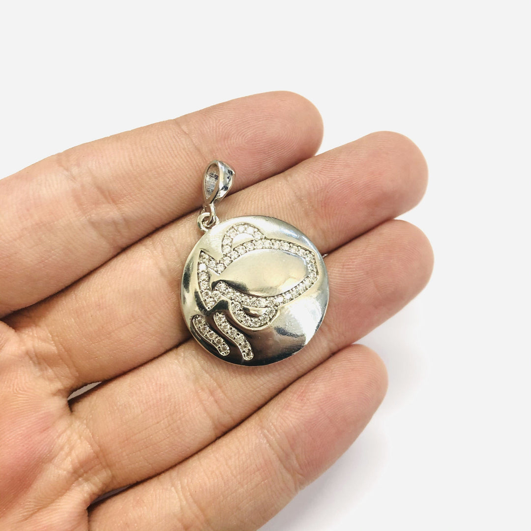Rhodium Plated Brass Zodiac Horoscope Sign, Constellation Medallion Pendant, Celestial Astrology Charm for Necklace Jewelry Making