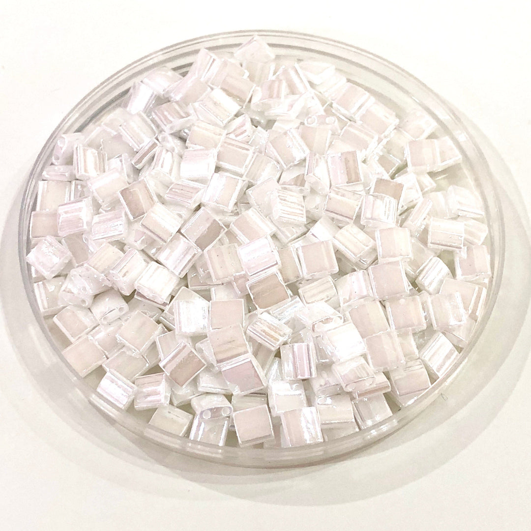 Miyuki Tila Beads TL0420 White Pearl Ceylon,