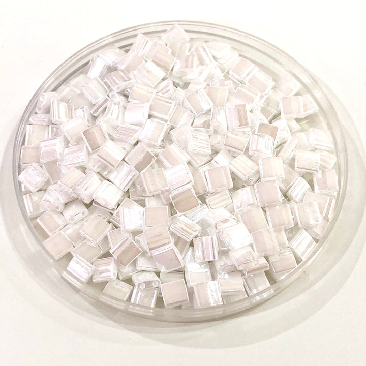 Miyuki Tila Beads TL0420 White Pearl Ceylon,