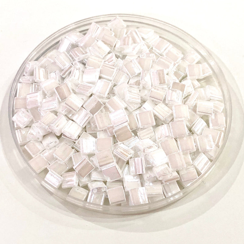 Miyuki Tila Beads TL0420  White Pearl Ceylon,