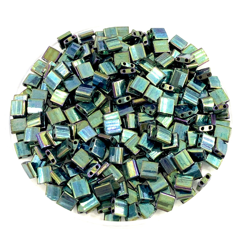 Miyuki Tila Beads TL0468 Metallic Green Iris,