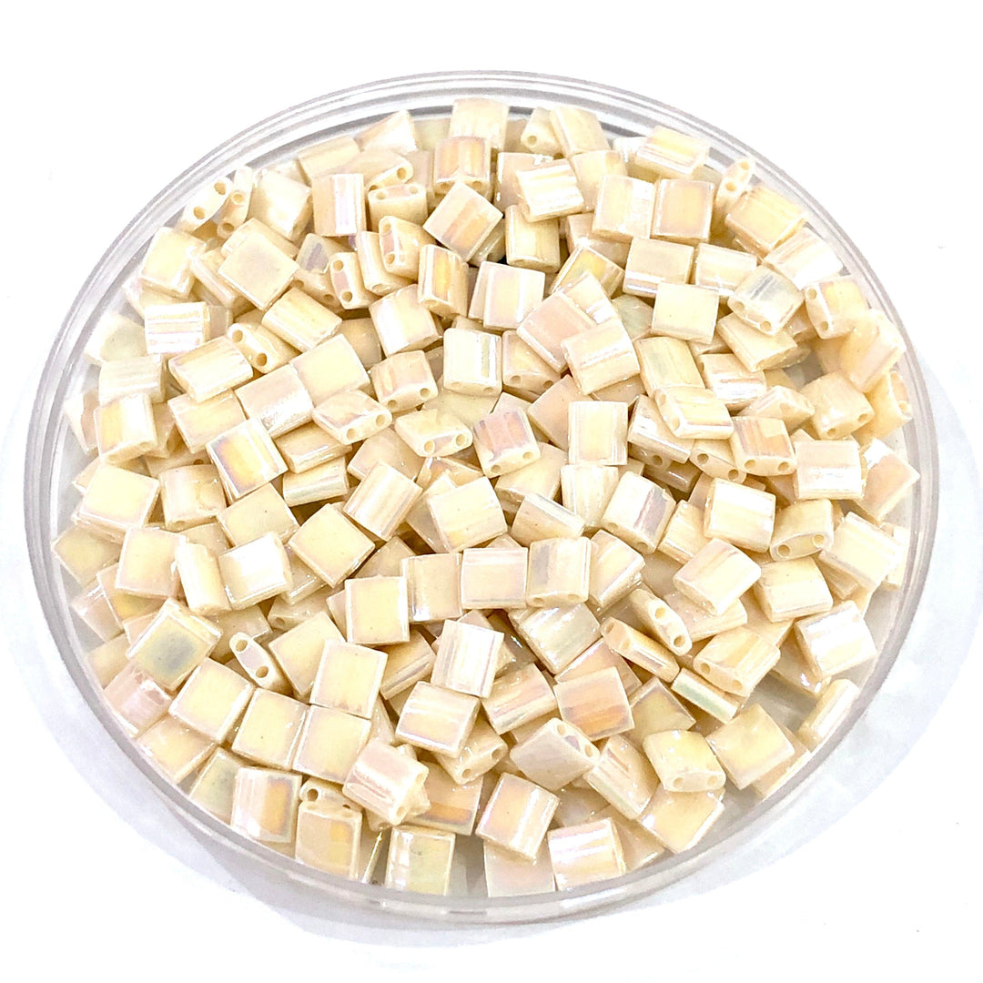 Miyuki Tila Beads TL0486 Ivory Pearl Ceylon AB,