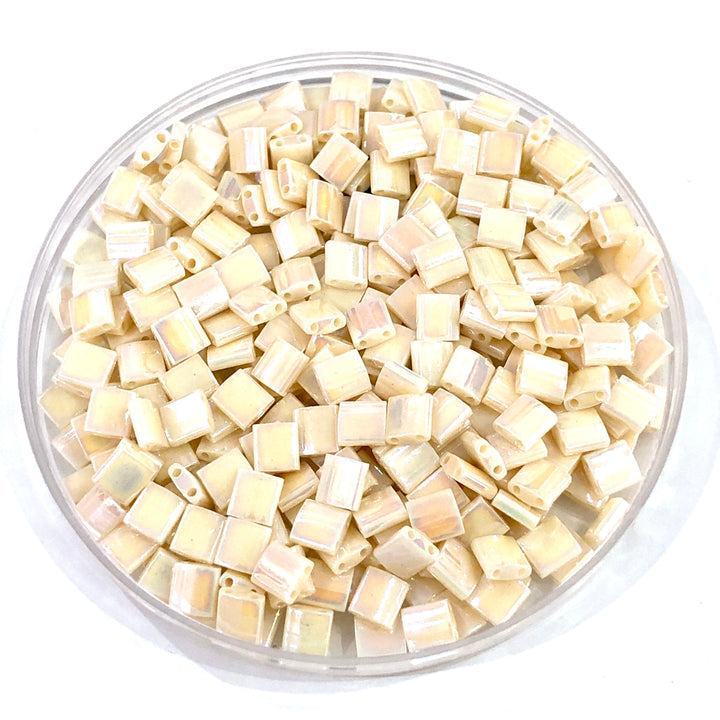 Miyuki Tila Beads TL0486 Ivory Pearl Ceylon AB,