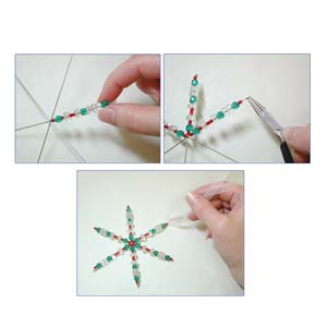 Christmas Snowflake Ornament Wire Form Set Assorted Pack of 3.75&