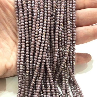 Crystal faceted rondelle - 150 pcs -3mm - full strand - PBC3C55, Crystal Beads,Beads, glass beads, beads crystal rondelle beads £1.5