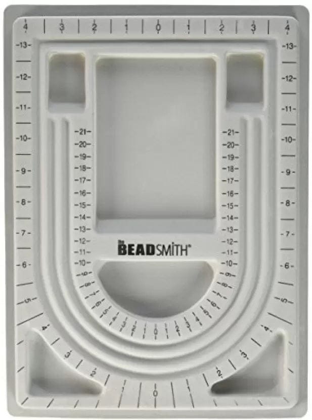 The Beadsmith Bead Board, gris floqué, 3 canaux en forme de U 