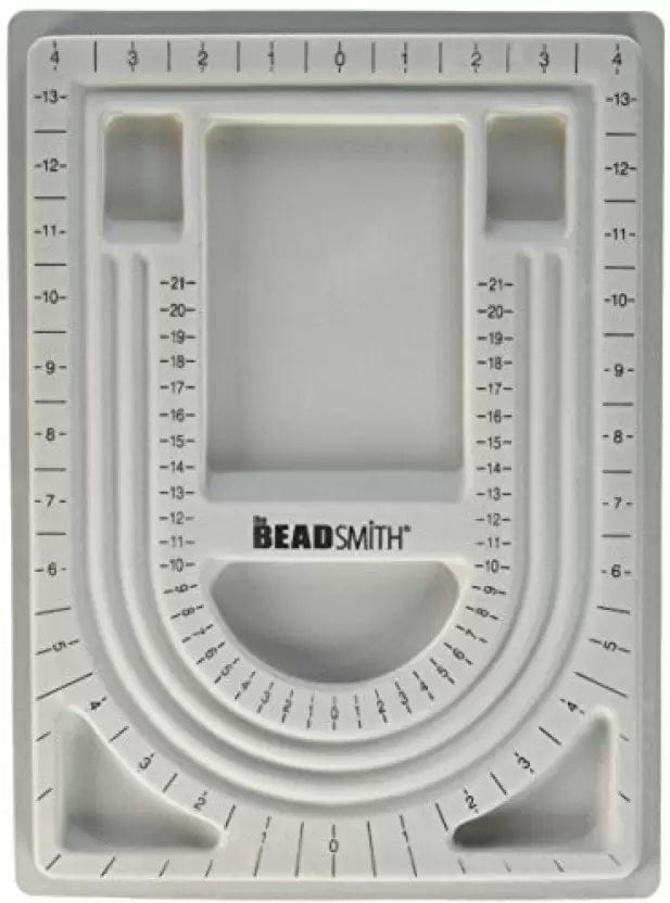 The Beadsmith Treasure Mat Tray 11x14 Inches - Grey Flocked Bead Board With Cover