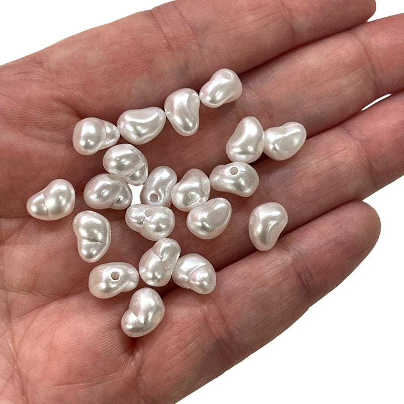 White Color Acrylic Pearl Beads with 2mm Hole, 50 Gr Pack-290 Beads