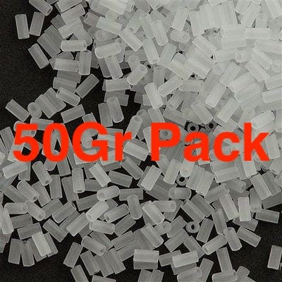 Miyuki Bugles size 3mm 0131F Matte Transparent Crystal 10 grams.