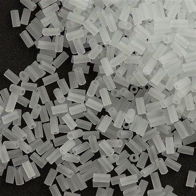 Miyuki Bugles size 3mm 0131F Matte Transparent Crystal 10 grams.