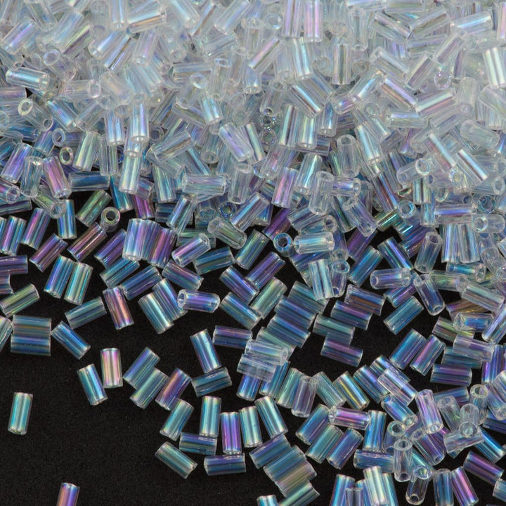 Miyuki Bugles size 3mm 0250 Crystal Clear 10 grams.