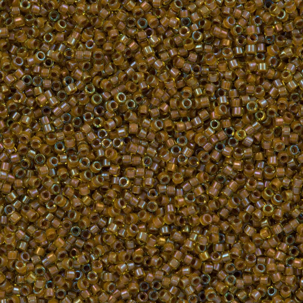 DB1738 - Cocoa Lined Chartreuse AB, Miyuki Delica 11/0