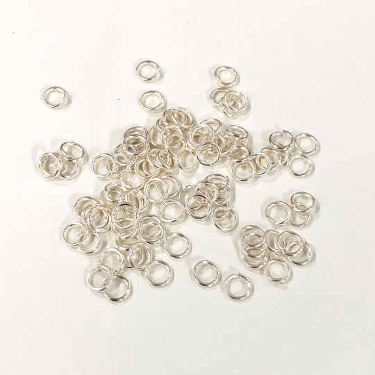 4mmX0.5mm Silver Plated Jump Rings, 4mm Silver Jump Rings