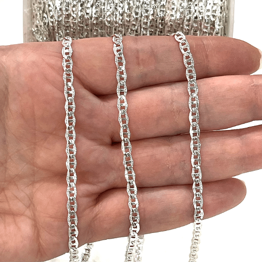 1 Meter, Silver Plated Brass 3.5mm Chain