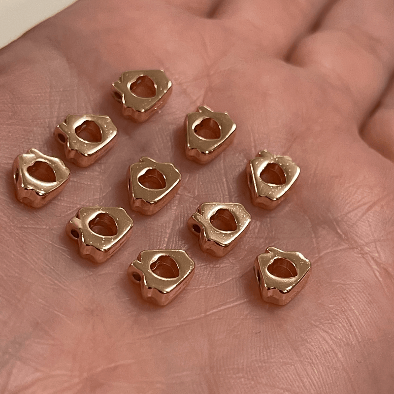 Rose Gold Plated Love Home Spacer Charms, 10 pcs in a pack