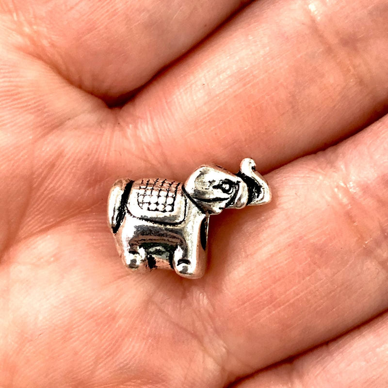 Silberner Elefant Pandora Charms, 15x9 mm Silberner Elefant Pandora Abstandshalter, 10 Stück in einer Packung