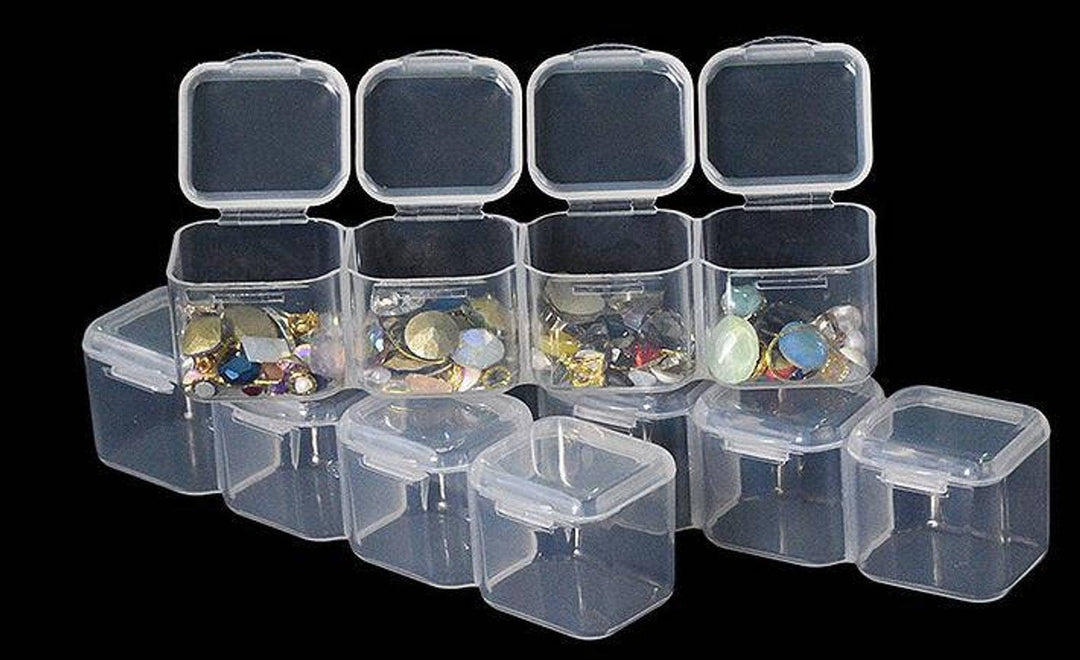 Bead Container, 28 Slots Clear Plastic Empty Storage Box, Nailart Rhinestone Tools, Jewelry Beads Display Storage Box, Case Organizer Holder