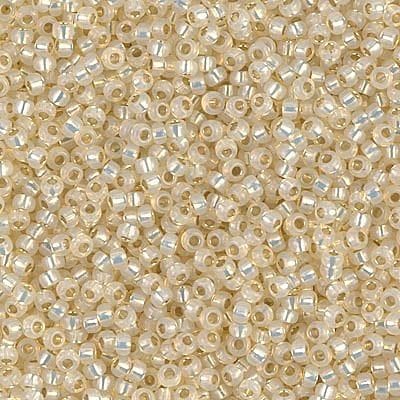 Miyuki Seed Beads 8/0 Dyed Cream Silver Lined Alabaster , 0577