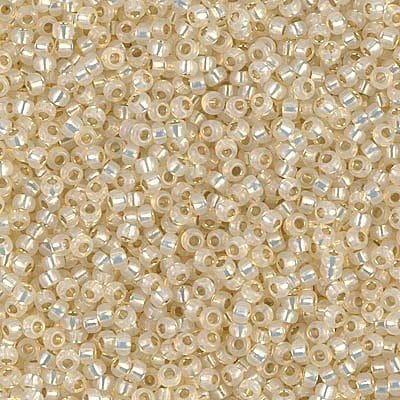 Miyuki Seed Beads 8/0   Dyed Cream Silver Lined Alabaster , 0577 £3.85