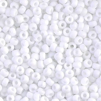 Miyuki Seed Beads 8/0  White Opaque Matted , 0402F £2.5