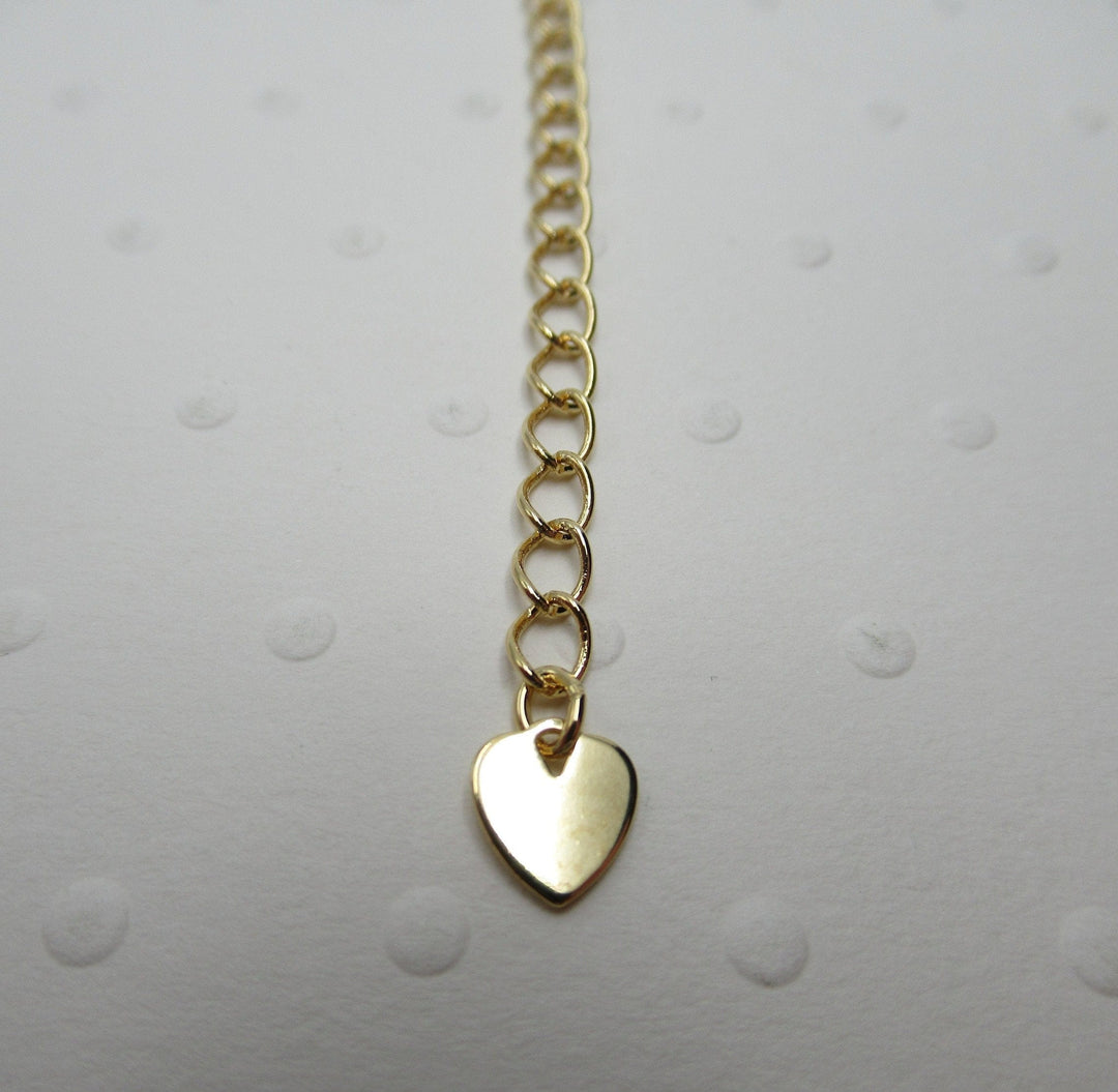 Gold Plated 2 Inch Chain Extender With Heart Charm
