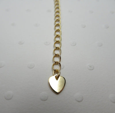 Gold Plated 2 Inch Chain Extender With Heart Charm